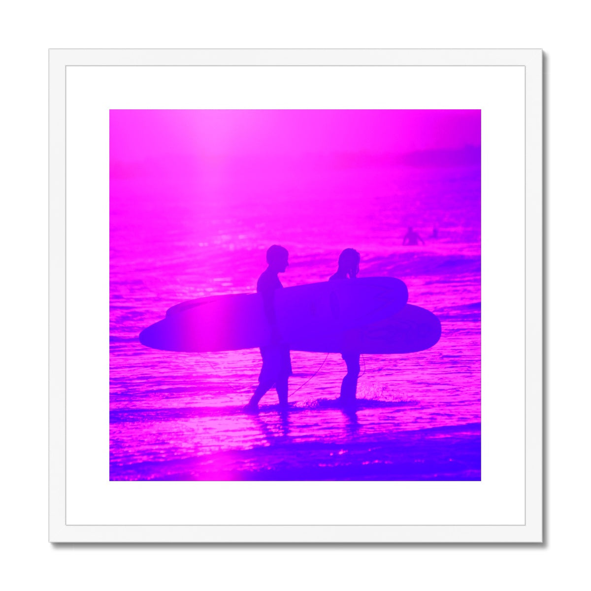 Surf Lovers - Sq Framed & Mounted Print