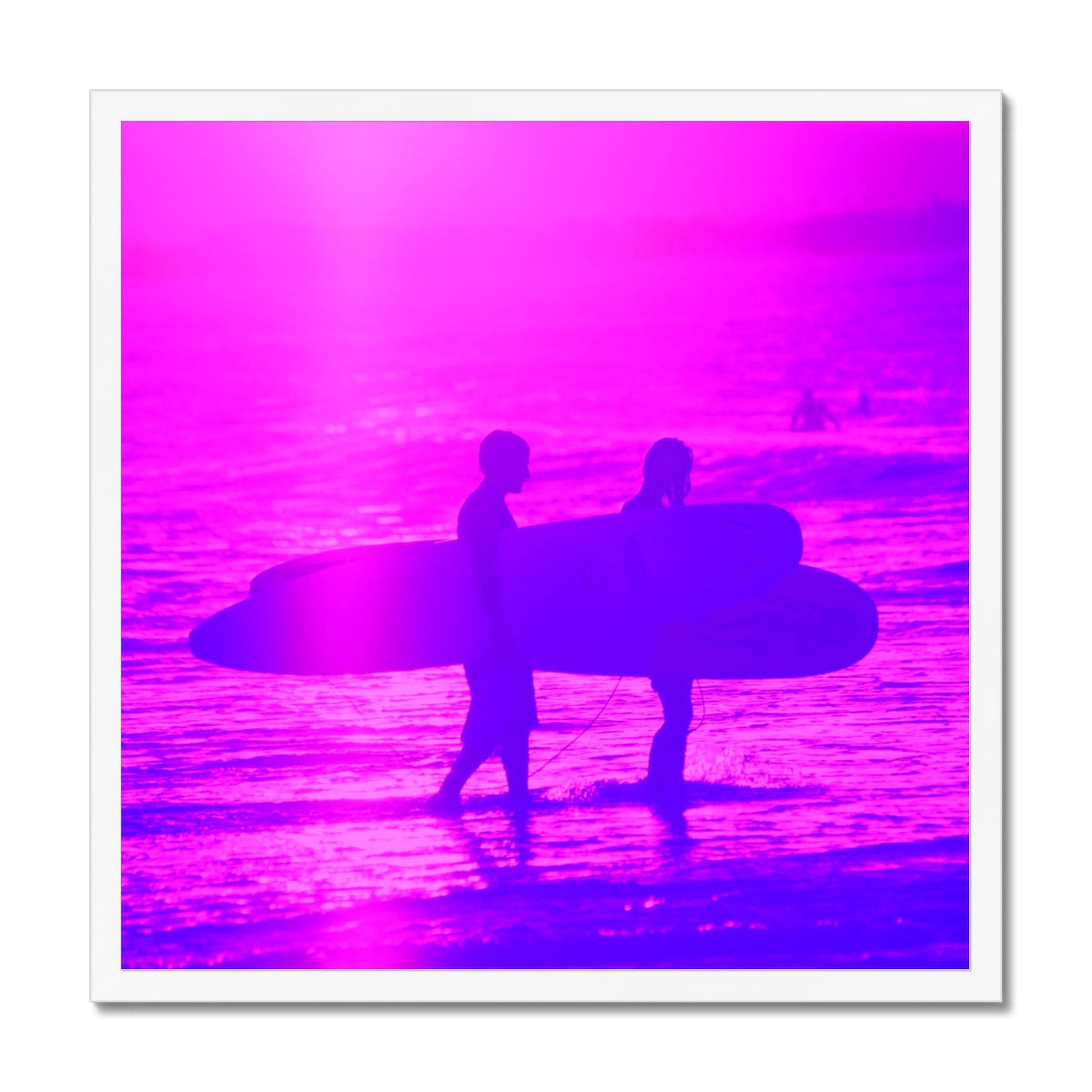 Surf Lovers - Sq Framed Print