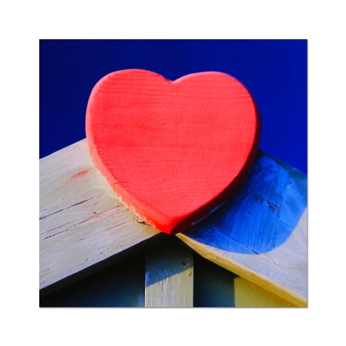 Beach Hut Love Heart - Photo Art Print